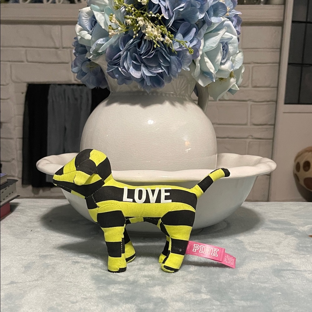 PINK Victoria's Secret Black and Yellow Striped Dog
